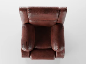 slightly worn-out leather chair - game-vr ready 3D Model