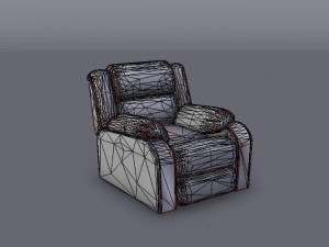 slightly worn-out leather chair - game-vr ready 3D Model