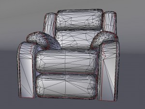 slightly worn-out leather chair - game-vr ready 3D Model