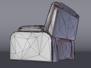 slightly worn-out leather chair - game-vr ready 3D Model
