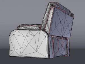slightly worn-out leather chair - game-vr ready 3D Model