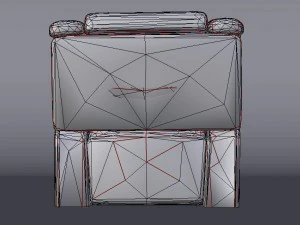 slightly worn-out leather chair - game-vr ready 3D Model