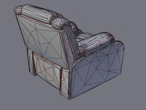 slightly worn-out leather chair - game-vr ready 3D Model