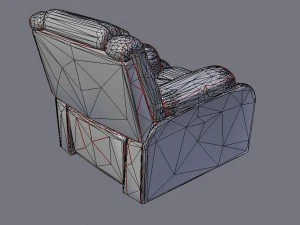 slightly worn-out leather chair - game-vr ready 3D Model
