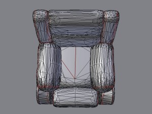 slightly worn-out leather chair - game-vr ready 3D Model
