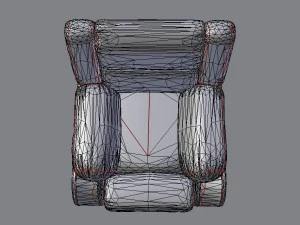 slightly worn-out leather chair - game-vr ready 3D Model