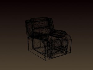 slightly worn-out leather chair - game-vr ready 3D Model