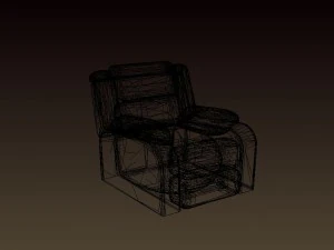 slightly worn-out leather chair - game-vr ready 3D Model