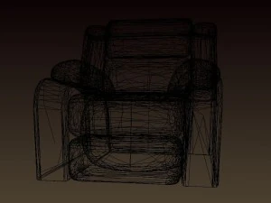 slightly worn-out leather chair - game-vr ready 3D Model