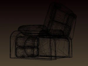 slightly worn-out leather chair - game-vr ready 3D Model