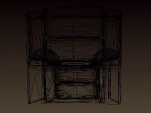 slightly worn-out leather chair - game-vr ready 3D Model