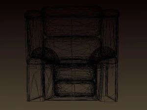 slightly worn-out leather chair - game-vr ready 3D Model