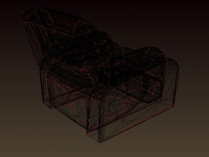 slightly worn-out leather chair - game-vr ready 3D Model