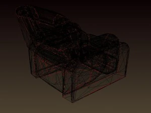 slightly worn-out leather chair - game-vr ready 3D Model
