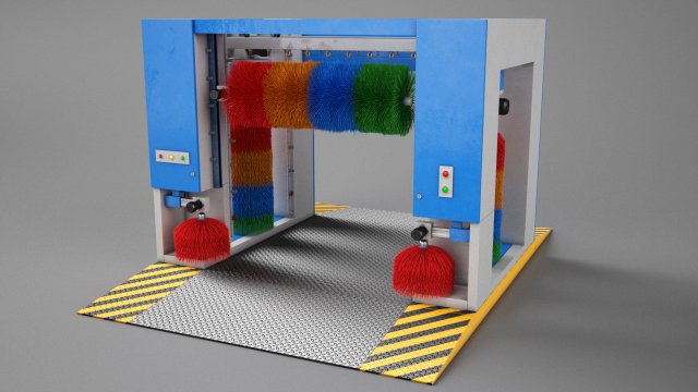 car wash Modelo 3D .c4d .max .obj .3ds .fbx .stl .blend 