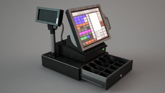 cash register 3D 모델 .c4d .max .obj .3ds .fbx .stl .blend