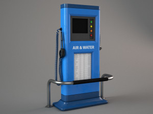 air and water kiosk - gas station type 3D Model