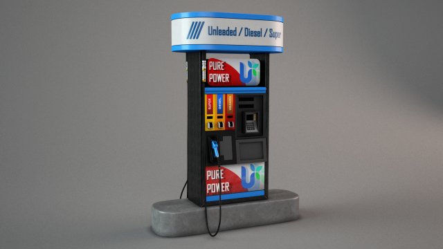 gas pomp 3D Модель .c4d .max .obj .3ds .fbx .stl .blend 