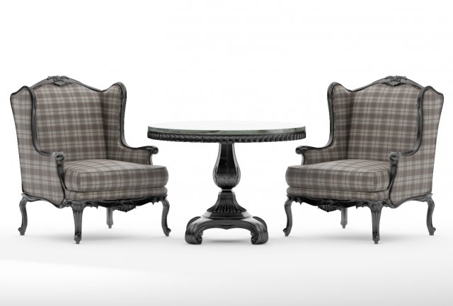 chair 1009 and table 1185 factory roberto giovannini 3D Model .c4d .max .obj .3ds .fbx .stl .blend 