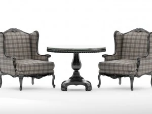 sedia 1009 e tavolo 1185 fabbrica roberto giovannini Modello 3D