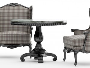 chair 1009 and table 1185 factory roberto giovannini 3D Model