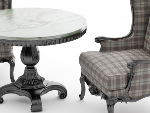 chair 1009 and table 1185 factory roberto giovannini 3D Model