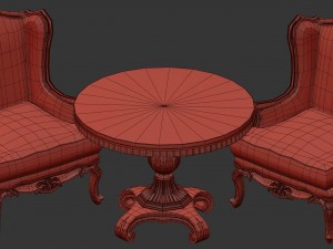 chair 1009 and table 1185 factory roberto giovannini 3D Model