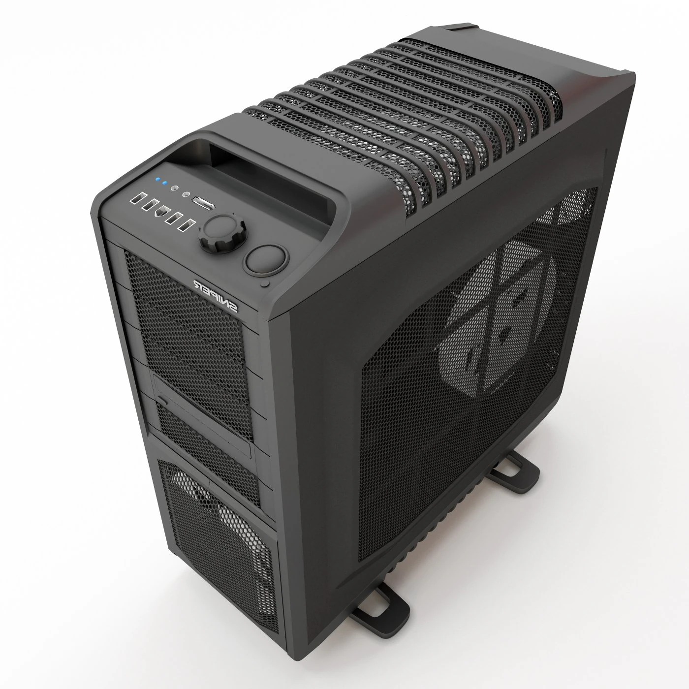the system unit cooler master sniper black edition 3D Model .c4d .max .obj .3ds .fbx .stl .blend 