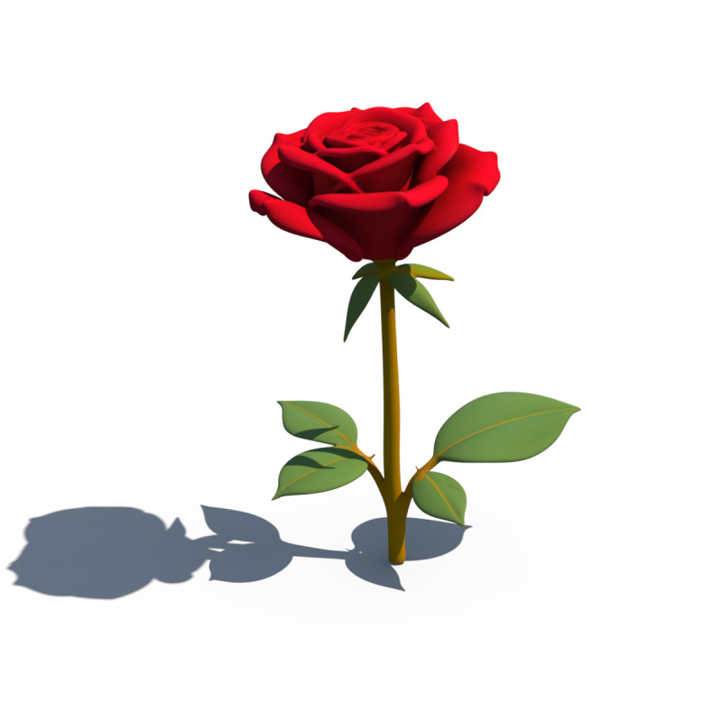 Rose Flower 3D Model .c4d .max .obj .3ds .fbx .stl .blend