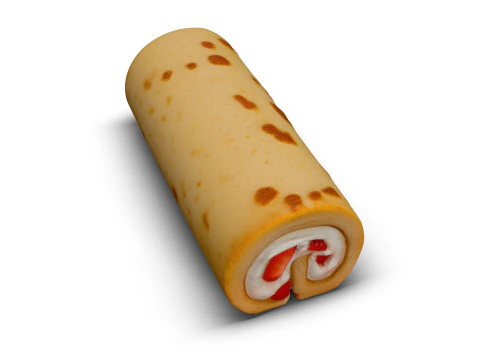 G&acirc;teau roul&eacute; Sakura Modèle 3D