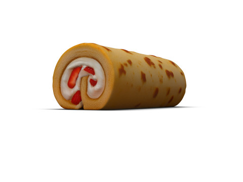 Sakura Roll Cake 3D Model