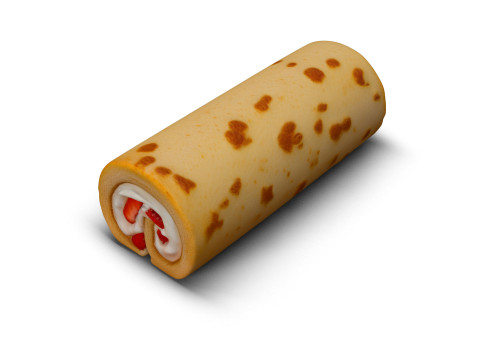 Sakura Roll Cake 3D Model