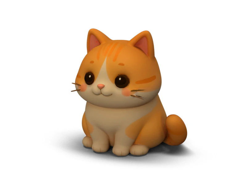 통통한 고양이 3D 모델 .c4d .max .obj .3ds .fbx .stl .blend
