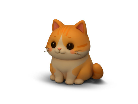 Mollige kat 3D Model