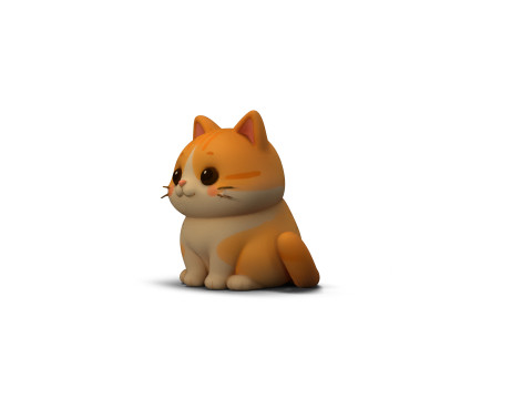 Mollige kat 3D Model