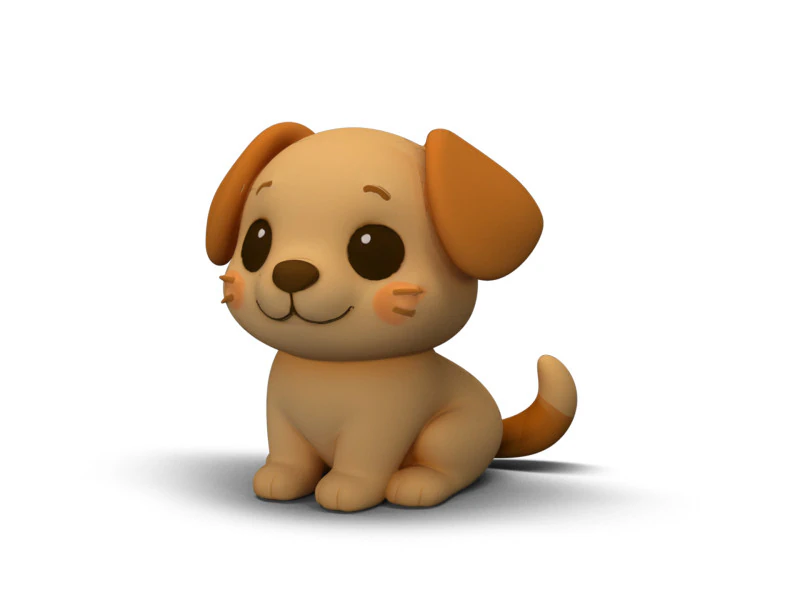 Playful Dog 3D Model .c4d .max .obj .3ds .fbx .stl .blend