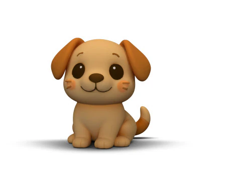 Playful Dog 3D Model