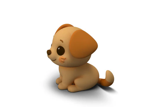 Playful Dog 3D Model