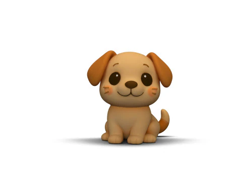 Playful Dog 3D Model