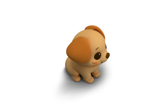 Playful Dog 3D Model