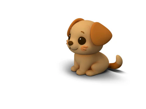 Playful Dog 3D Model