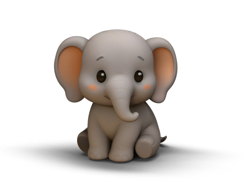 Gentle Giant Elephant 3D Model .c4d .max .obj .3ds .fbx .stl .blend