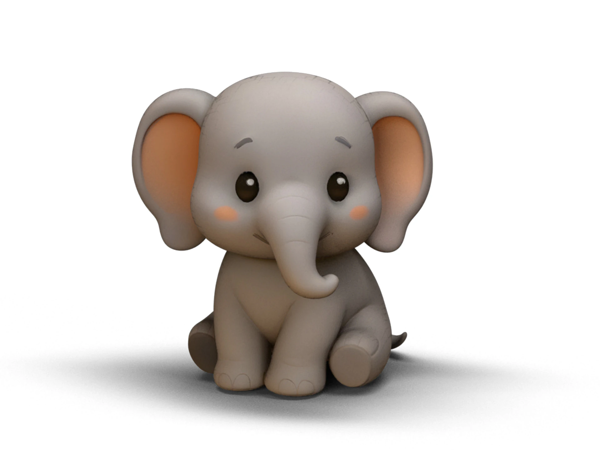 Gentle Giant Elephant 3D Model .c4d .max .obj .3ds .fbx .stl .blend 