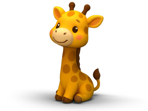 Peeking Neck Giraffe 3D Model