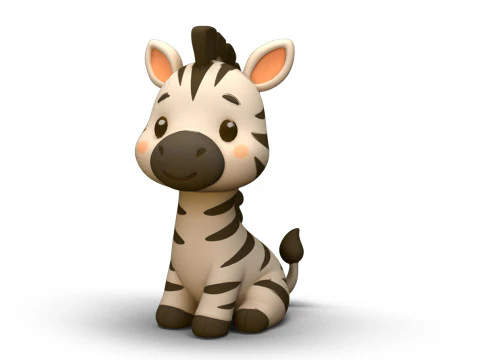 Zebra Garis-garis Zippy Model 3D