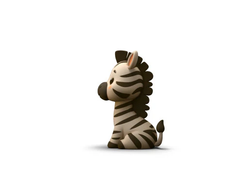 Zippy Stripes Zebra 3D Model