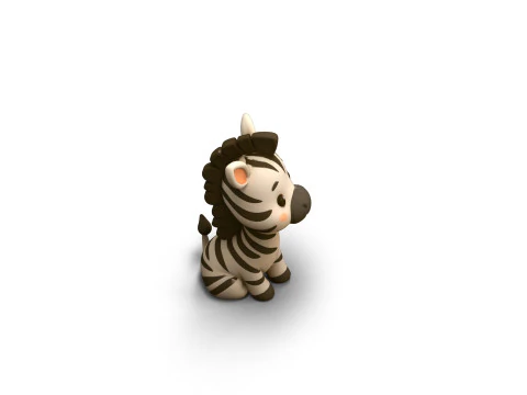Zippy Stripes Zebra 3D Model