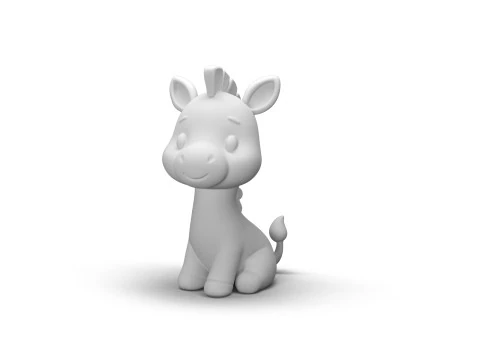Zippy Stripes Zebra 3D Model