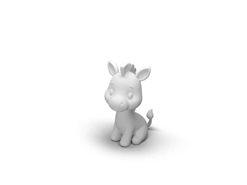 Zippy Stripes Zebra 3D Model