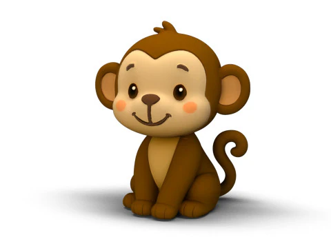 Macaco de cauda atrevido Modelo 3D